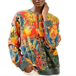 Anthropologie Farm Rio Bosque Pullover